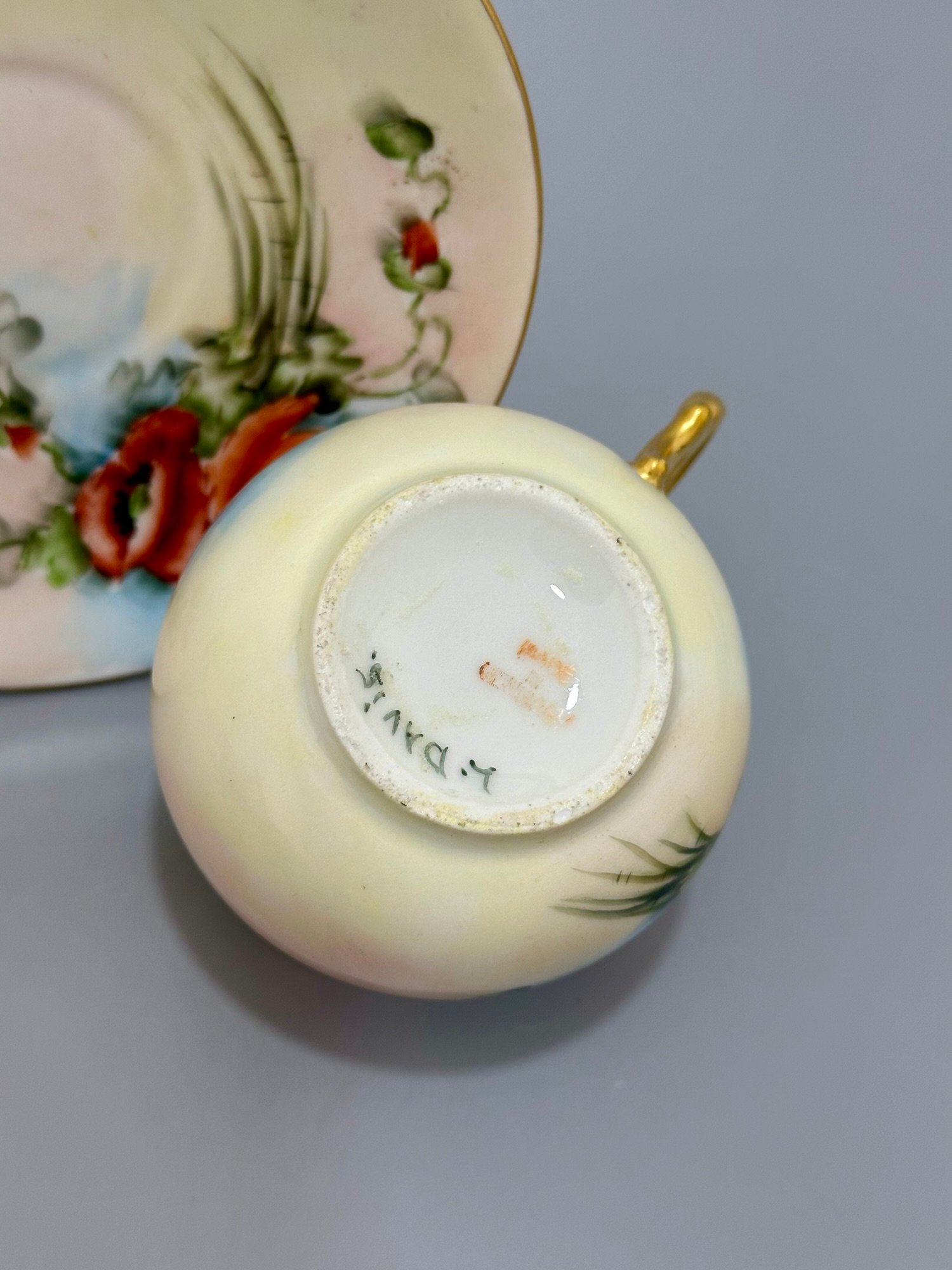 Alman El Boyama Koleksiyonluk Fincan (1900-910) - Görsel 6