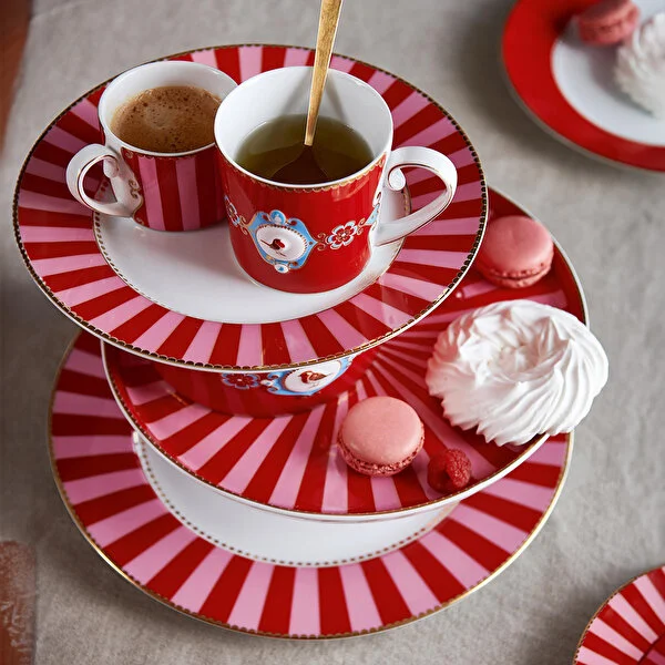 Kırmızı Porselen Kahvaltı Tabağı 21 Cm Love Birds Collection by Pip Studio - Görsel 3