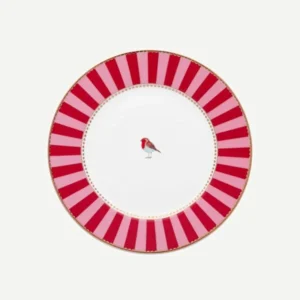 Kırmızı Pembe Porselen Pasta Tabağı 17 Cm Love Birds Collection by Pip Studio