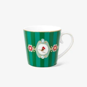Yeşil Porselen Kupa 250 Ml Love Birds Collection by Pip Studio