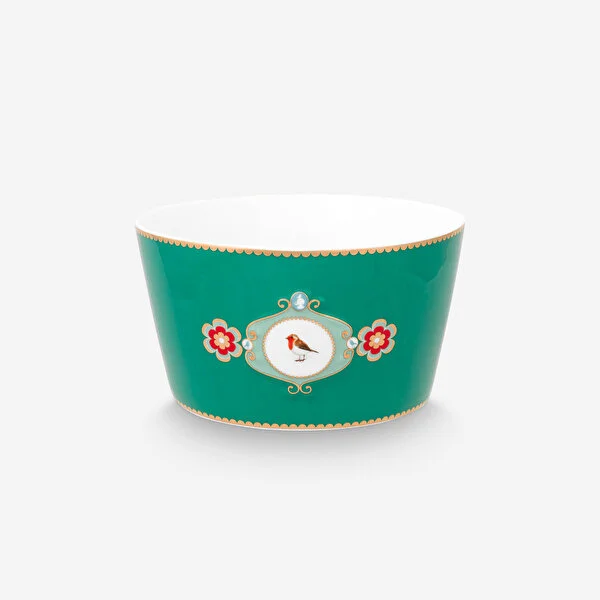 Yeşil Porselen Kase 15 Cm Love Birds Collection by Pip Studio