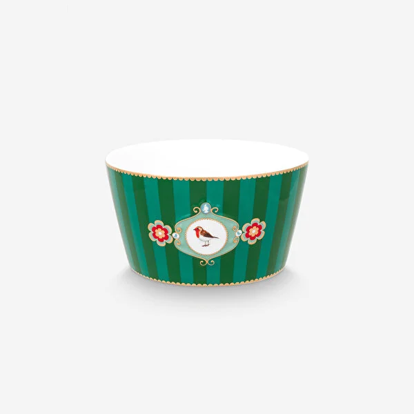 Yeşil Porselen Kase 15 Cm Love Birds Collection by Pip Studio