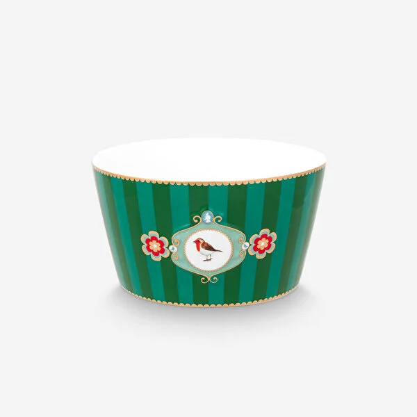 Yeşil Porselen Kase 15 Cm Love Birds Collection by Pip Studio - Görsel 3