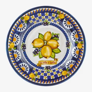 Mavi Melamin Kahvaltı Tabağı 21,5 Cm Capri Collection Limon Buketi by Chiara Alessi