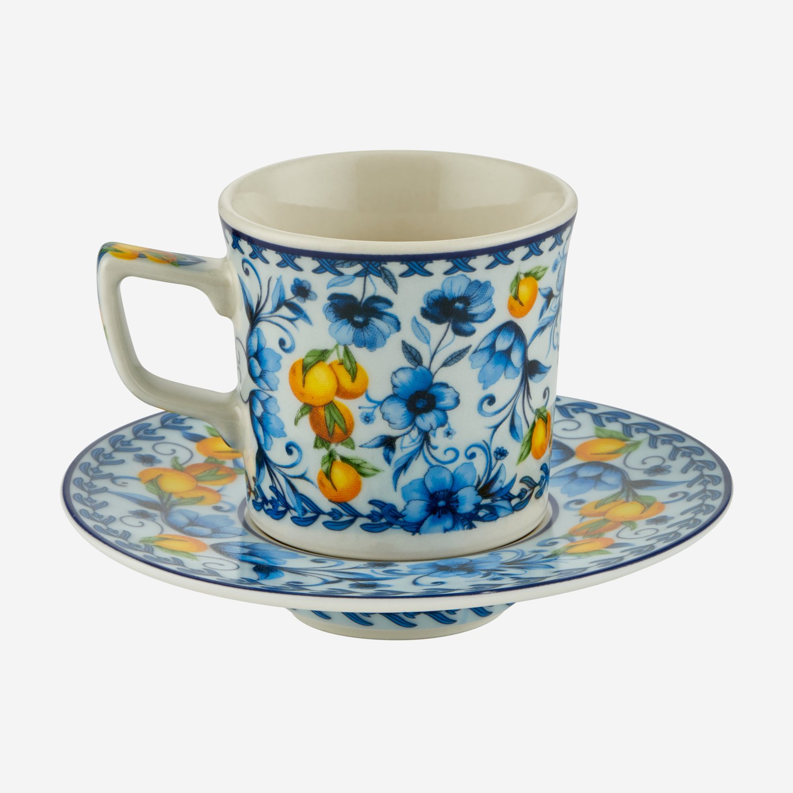 Mavi Porselen Kahve Fincan Seti 120 Ml Arancia Collection by Chiara Alessi - Görsel 12