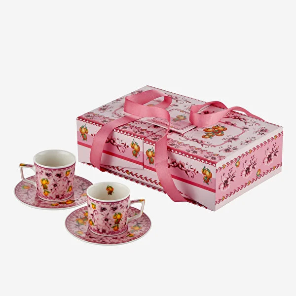 Pembe Porselen Kahve Fincan Seti 120 Ml Arancia Collection by Chiara Alessi