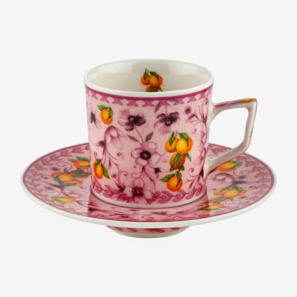 Pembe Porselen Kahve Fincan Seti 120 Ml Arancia Collection by Chiara Alessi - Görsel 7