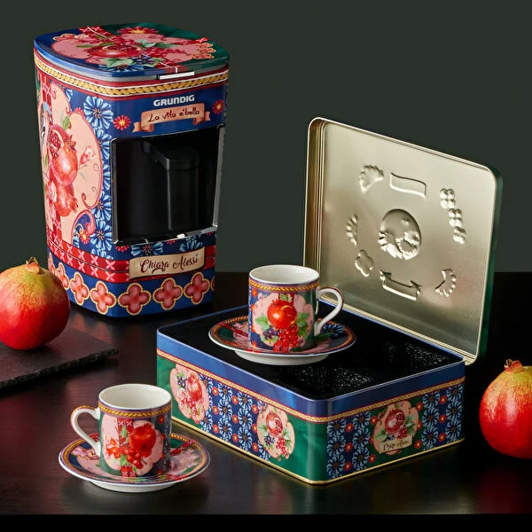 Mavi Yeşil Porselen Kahve Fincan Seti 120 Ml Capri Collection by Chiara Alessi - Görsel 3