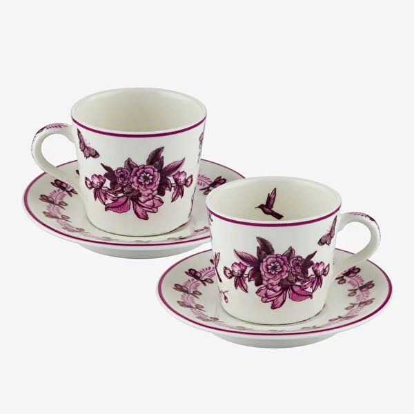 Pembe Porselen Kahve Fincan Seti 120 Ml Primavera Collection by Chiara Alessi - Görsel 2