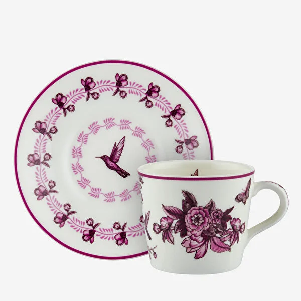 Pembe Porselen Kahve Fincan Seti 120 Ml Primavera Collection by Chiara Alessi - Görsel 5