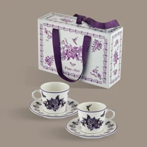 Mor Porselen Kahve Fincan Seti 120 Ml Primavera Collection by Chiara Alessi