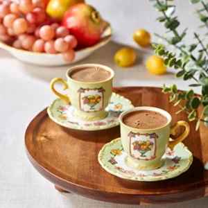 Yeşil Stoneware Kahve Fincan Seti 90 Ml Il Sogno Collection by Chiara Alessi
